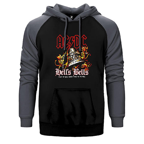 AC DC Hells Bells Çift Renk Reglan Kol Sweatshirt / Hoodie