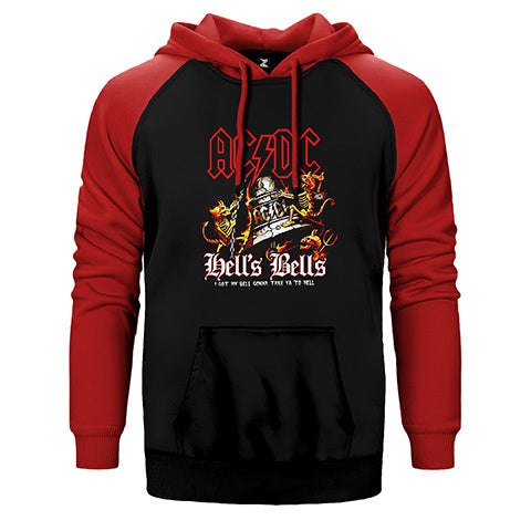 AC DC Hells Bells Çift Renk Reglan Kol Sweatshirt / Hoodie