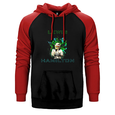 F1 Lewis Hamilton Green Çift Renk Reglan Kol Sweatshirt / Hoodie