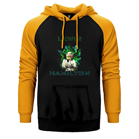 F1 Lewis Hamilton Green Çift Renk Reglan Kol Sweatshirt / Hoodie