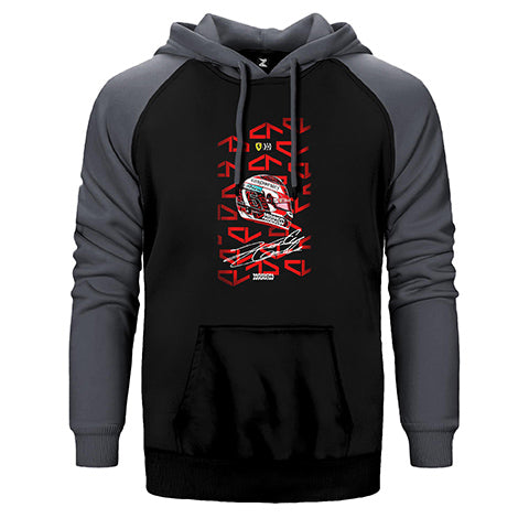 F1 Charles Leclerc Kaspersky Çift Renk Reglan Kol Sweatshirt / Hoodie