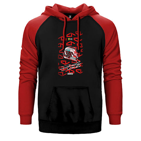 F1 Charles Leclerc Kaspersky Çift Renk Reglan Kol Sweatshirt / Hoodie