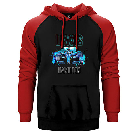 F1 Lewis Hamilton Car Çift Renk Reglan Kol Sweatshirt / Hoodie