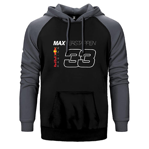 F1 33 Max Verstappen Çift Renk Reglan Kol Sweatshirt / Hoodie
