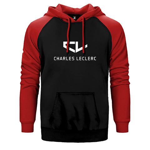 F1 Charles Leclerc Logo Çift Renk Reglan Kol Sweatshirt / Hoodie
