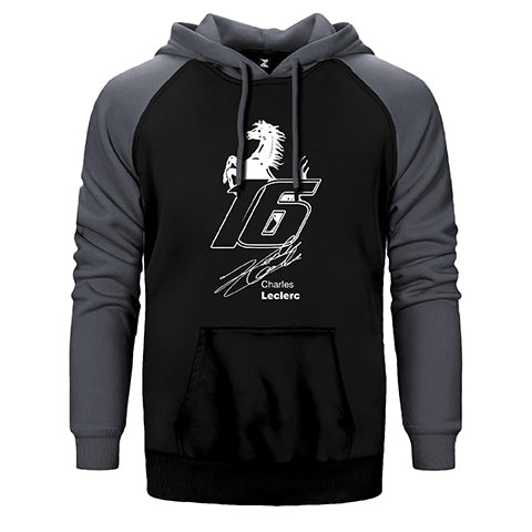 Charles Leclerc Ferrari Çift Renk Reglan Kol Sweatshirt / Hoodie