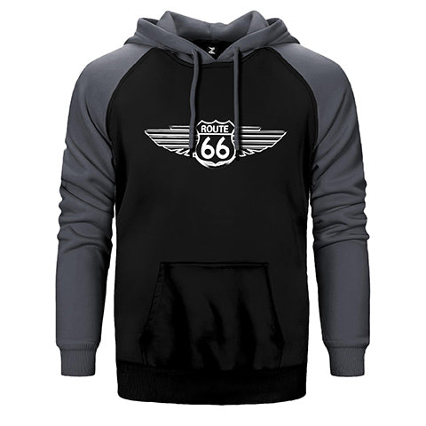 Route66 Kanat Çift Renk Reglan Kol Sweatshirt / Hoodie