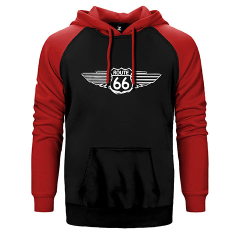 Route66 Kanat Çift Renk Reglan Kol Sweatshirt / Hoodie