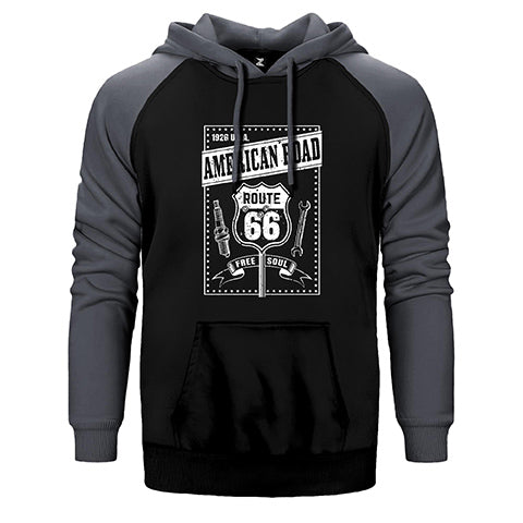 Route66 Free Soul Çift Renk Reglan Kol Sweatshirt / Hoodie