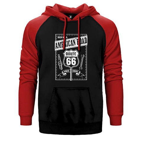 Route66 Free Soul Çift Renk Reglan Kol Sweatshirt / Hoodie