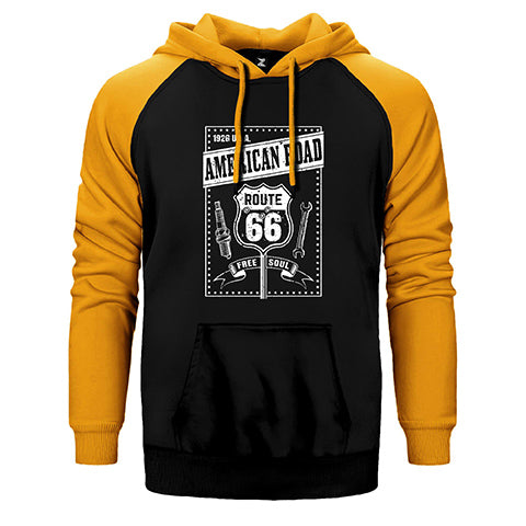 Route66 Free Soul Çift Renk Reglan Kol Sweatshirt / Hoodie