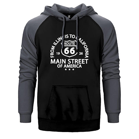 Route66 Main Çift Renk Reglan Kol Sweatshirt / Hoodie