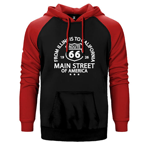 Route66 Main Çift Renk Reglan Kol Sweatshirt / Hoodie