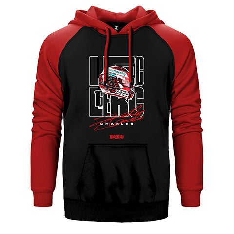 F1 Charles Leclerc Type Çift Renk Reglan Kol Sweatshirt / Hoodie