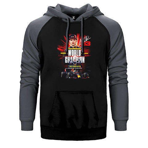 F1 Max Verstappen Champion Çift Renk Reglan Kol Sweatshirt / Hoodie