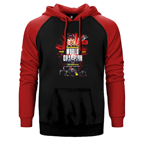 F1 Max Verstappen Champion Çift Renk Reglan Kol Sweatshirt / Hoodie