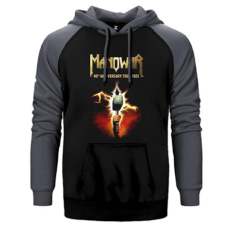 Manowar 40th Anniversary Tour 2021 Çift Renk Reglan Kol Sweatshirt / Hoodie