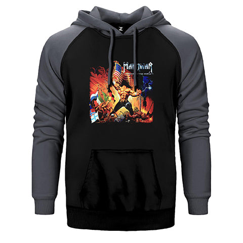 Manowar Warriors of the World Çift Renk Reglan Kol Sweatshirt / Hoodie