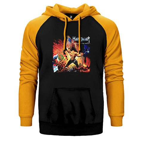 Manowar Warriors of the World Çift Renk Reglan Kol Sweatshirt / Hoodie