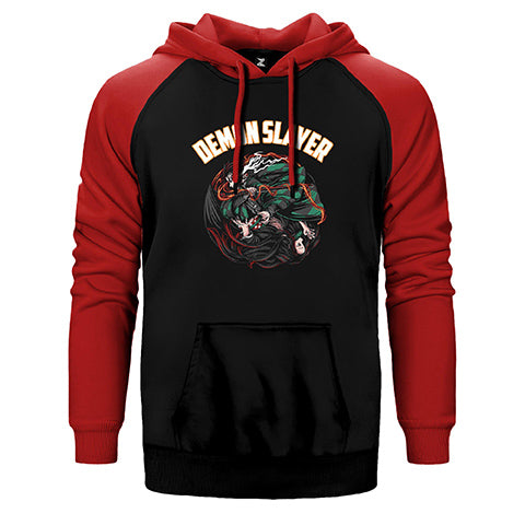 Demon Slayer Çift Renk Reglan Kol Sweatshirt / Hoodie
