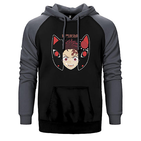 Demon Slayer Tanjiro Kamado Çift Renk Reglan Kol Sweatshirt / Hoodie
