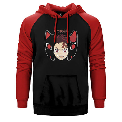 Demon Slayer Tanjiro Kamado Çift Renk Reglan Kol Sweatshirt / Hoodie