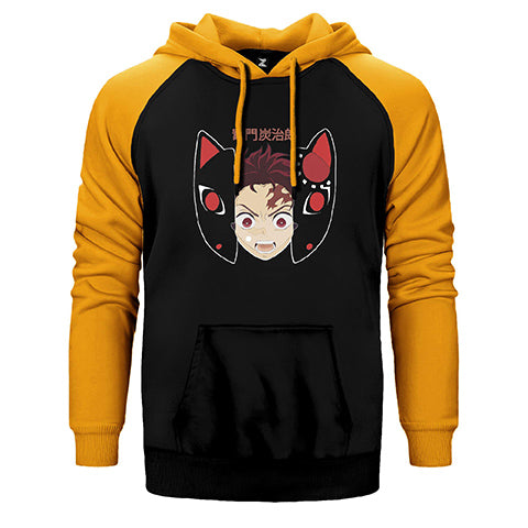 Demon Slayer Tanjiro Kamado Çift Renk Reglan Kol Sweatshirt / Hoodie