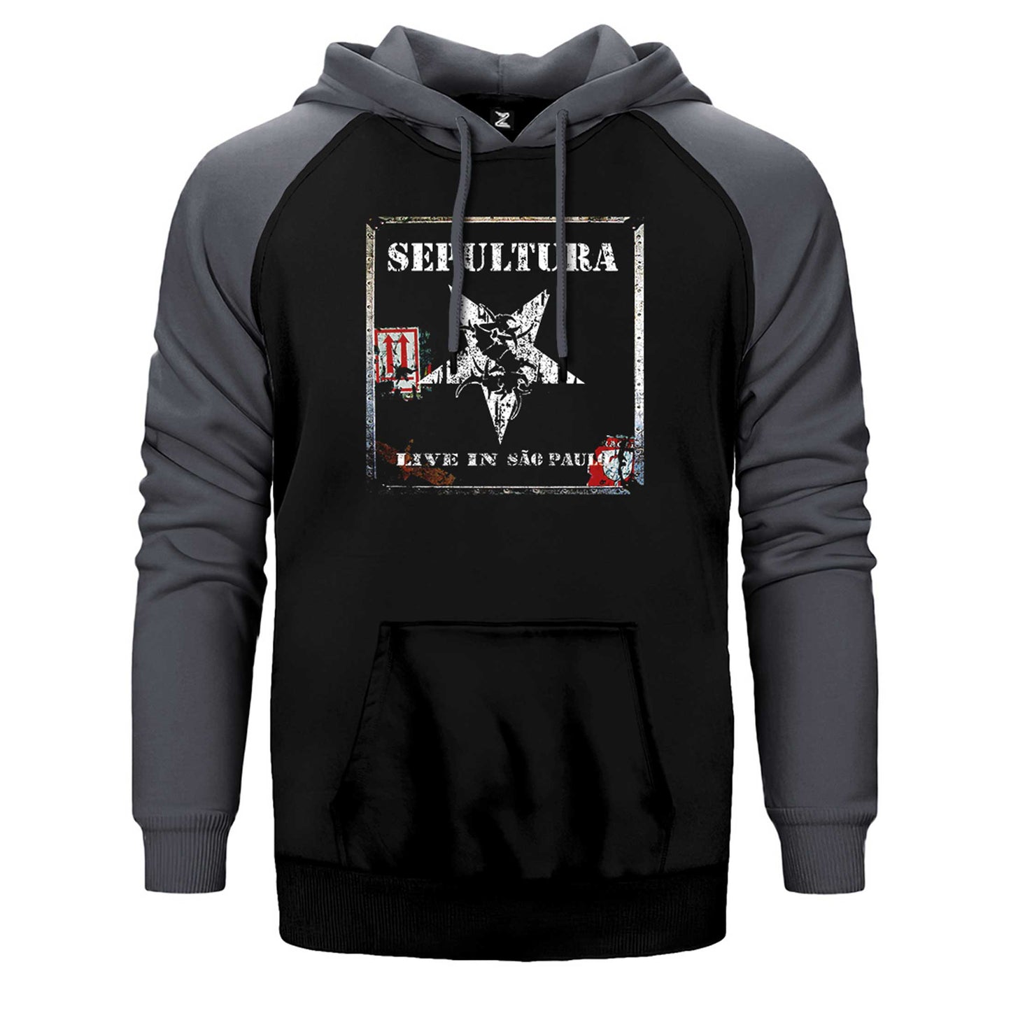 Sepultura Live in Sao Paulo Çift Renk Reglan Kol Sweatshirt / Hoodie