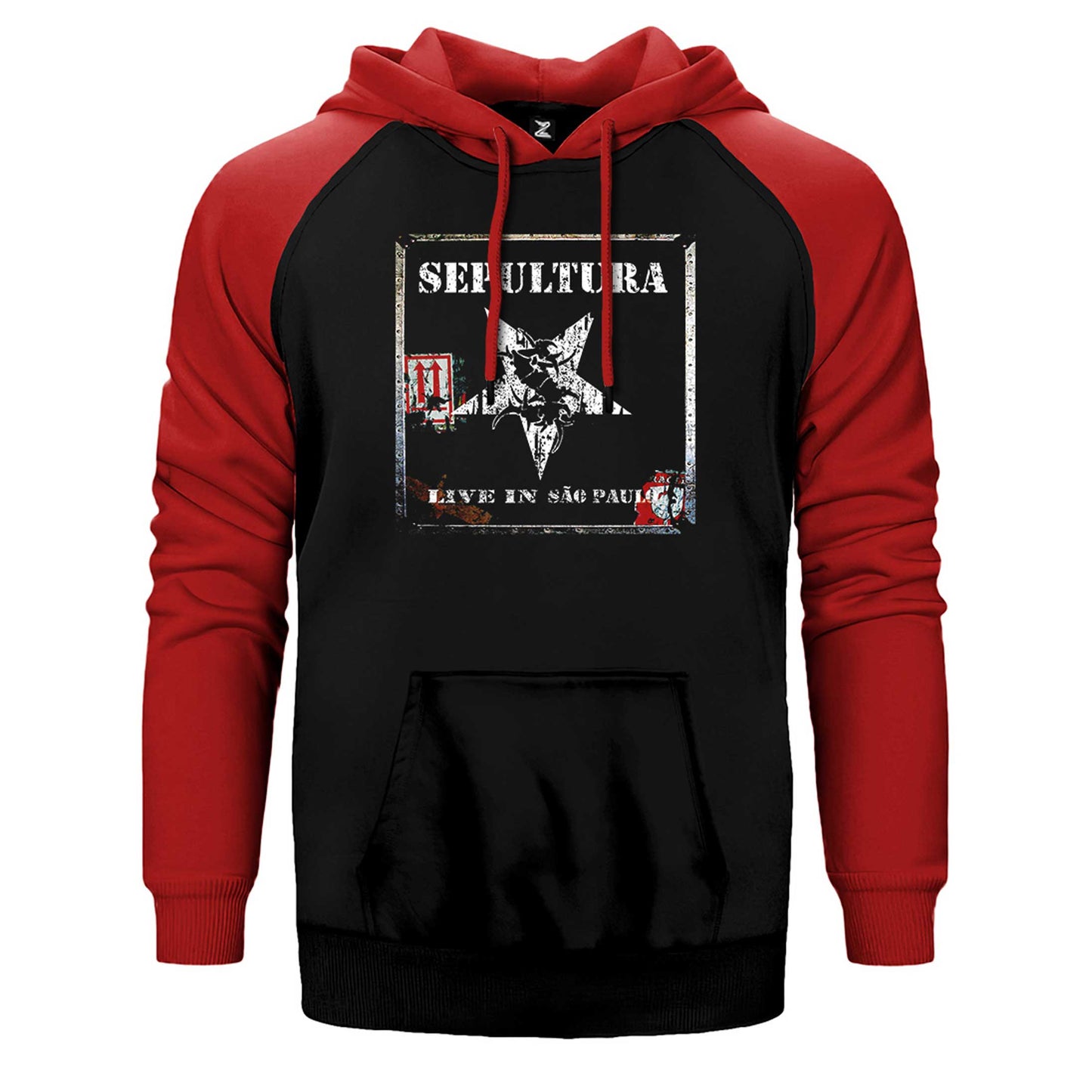 Sepultura Live in Sao Paulo Çift Renk Reglan Kol Sweatshirt / Hoodie