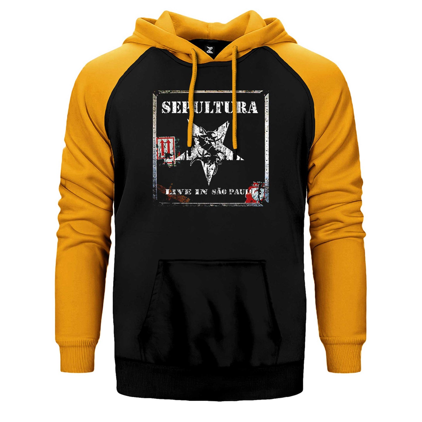 Sepultura Live in Sao Paulo Çift Renk Reglan Kol Sweatshirt / Hoodie