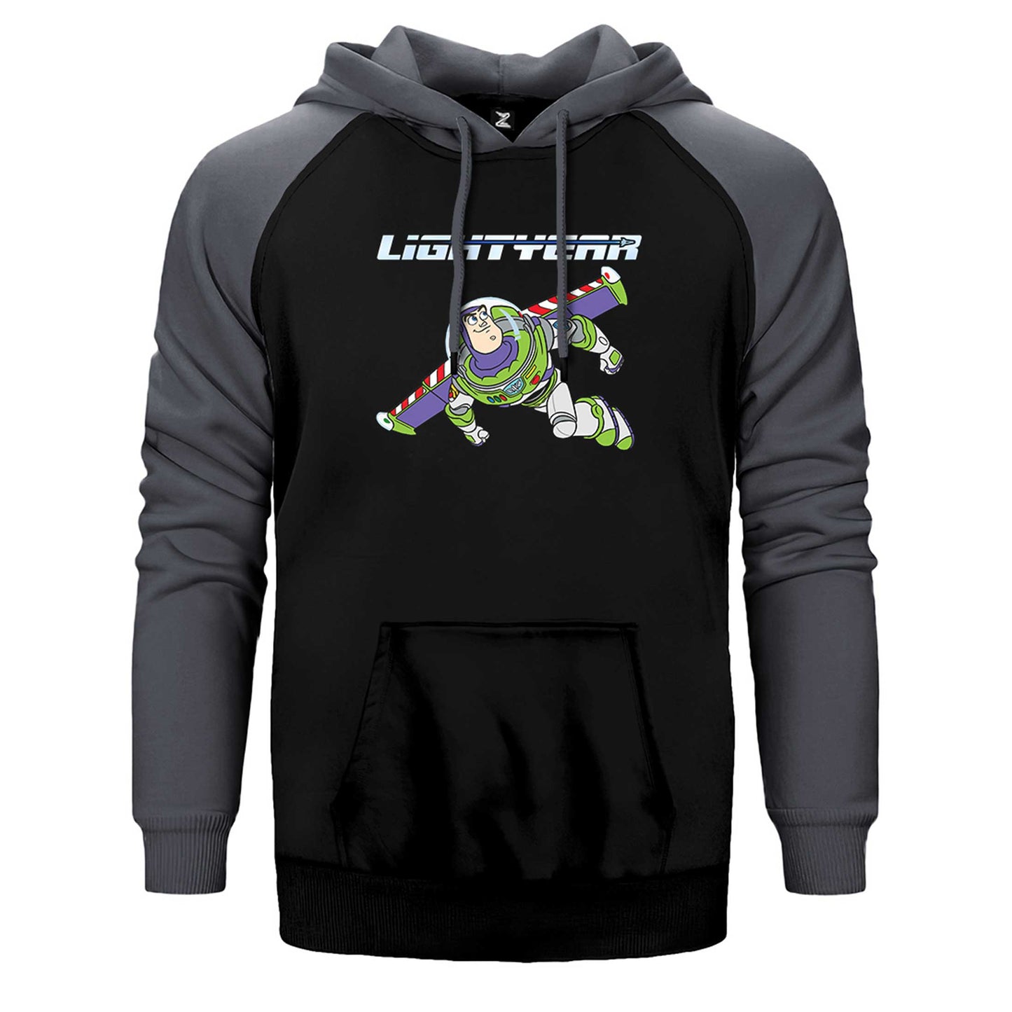 Buzz Lightyear Flying Çift Renk Reglan Kol Sweatshirt / Hoodie