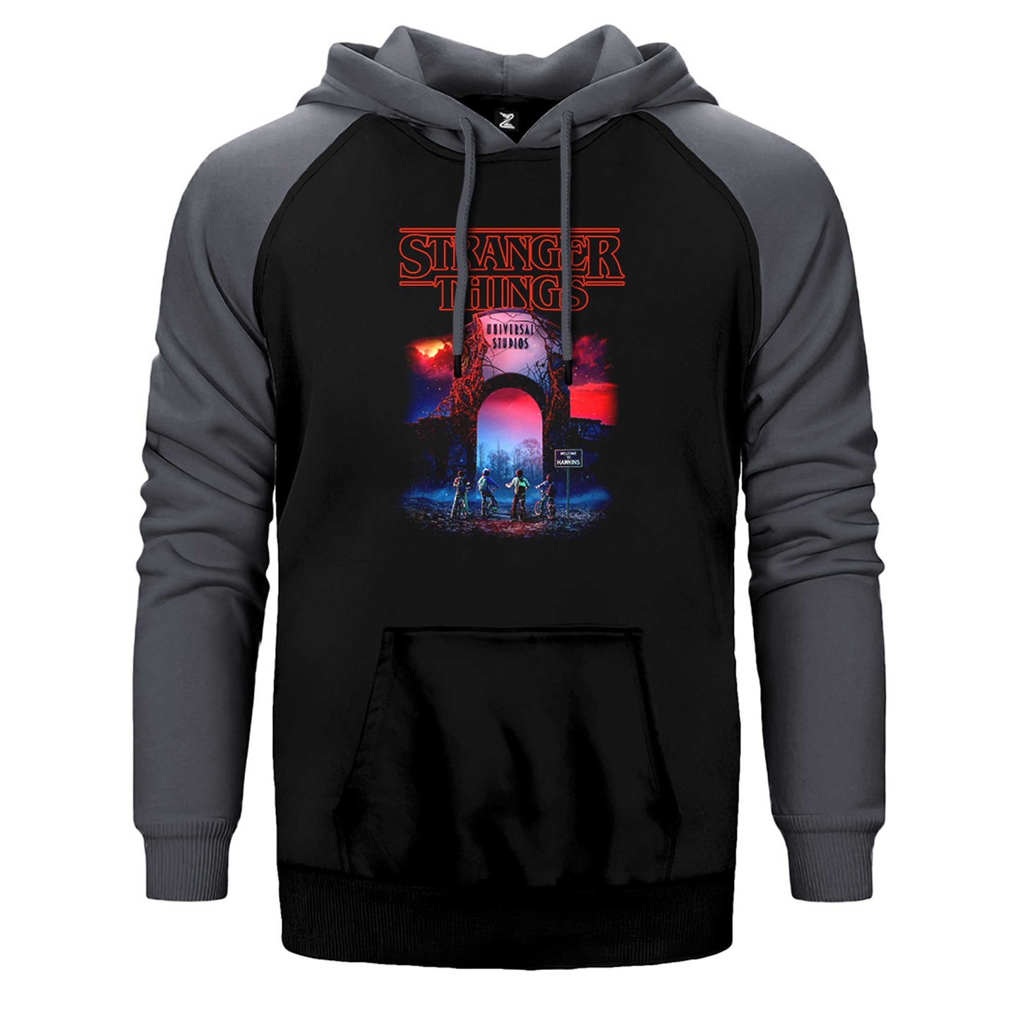 Stranger Things Universal Çift Renk Reglan Kol Sweatshirt / Hoodie
