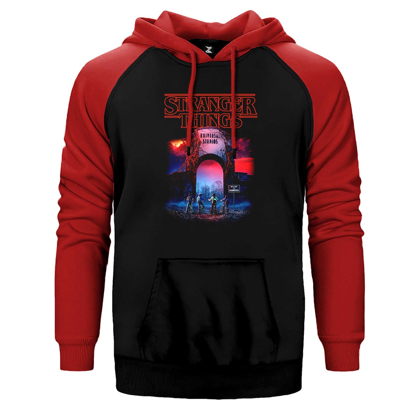 Stranger Things Universal Çift Renk Reglan Kol Sweatshirt / Hoodie