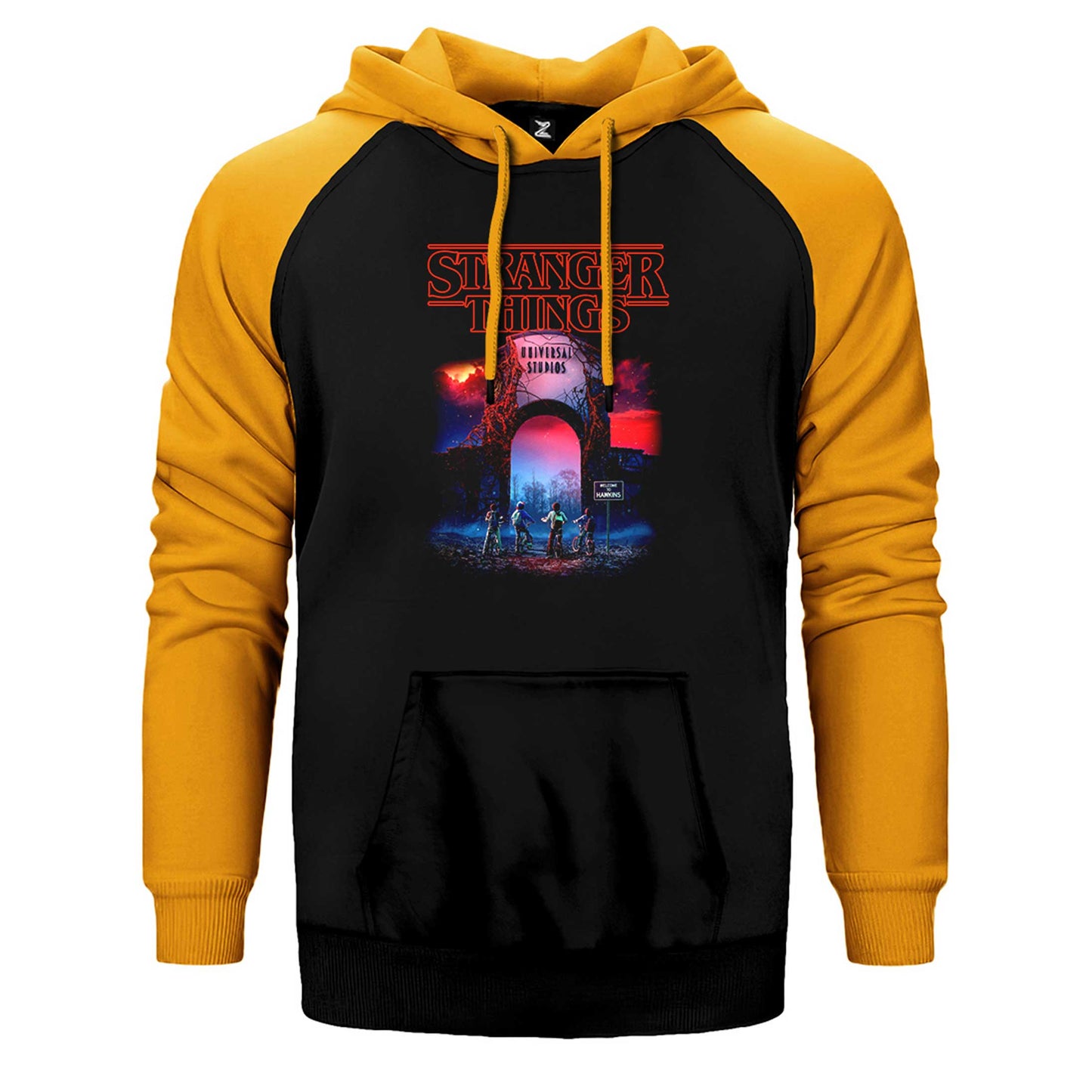 Stranger Things Universal Çift Renk Reglan Kol Sweatshirt / Hoodie