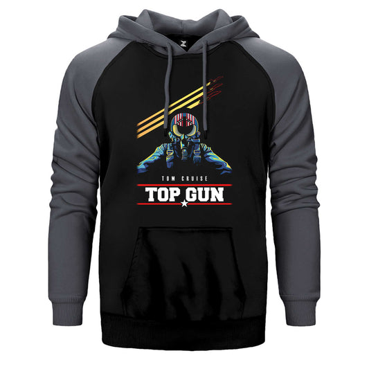 Top Gun Tom Cruise Çift Renk Reglan Kol Sweatshirt / Hoodie