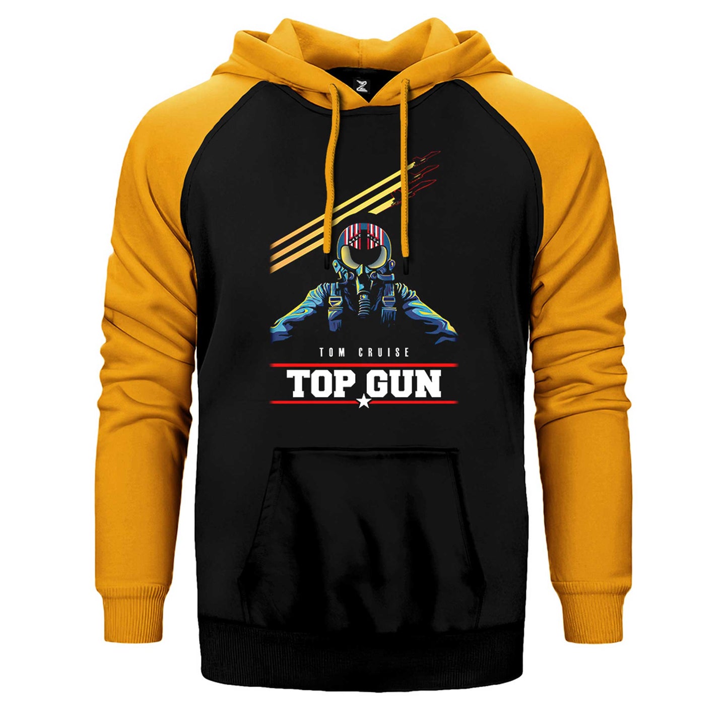 Top Gun Tom Cruise Çift Renk Reglan Kol Sweatshirt / Hoodie