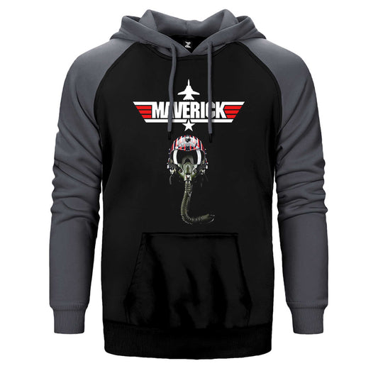 İndirimli Top Gun Helmet Gri Renk Reglan Kol Sweatshirt / Hoodie