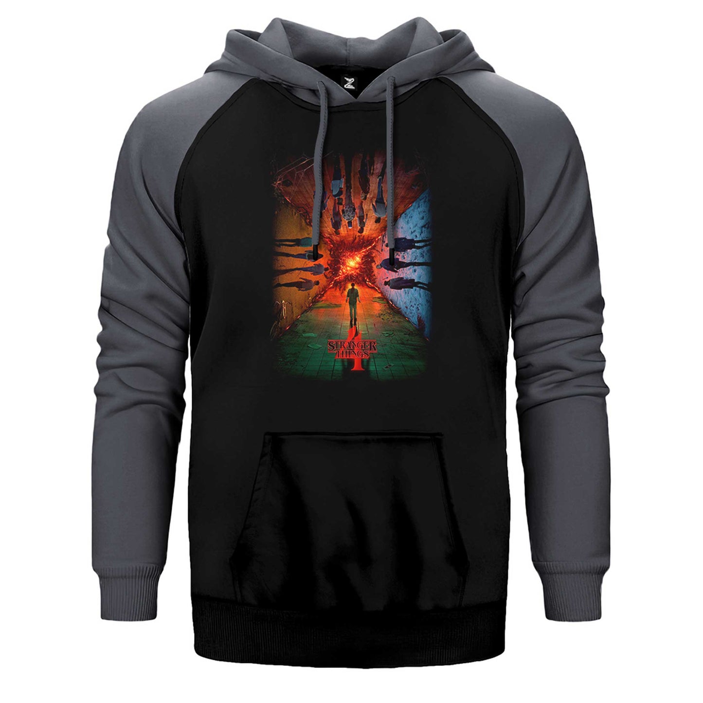 Stranger Things 4 Çift Renk Reglan Kol Sweatshirt / Hoodie