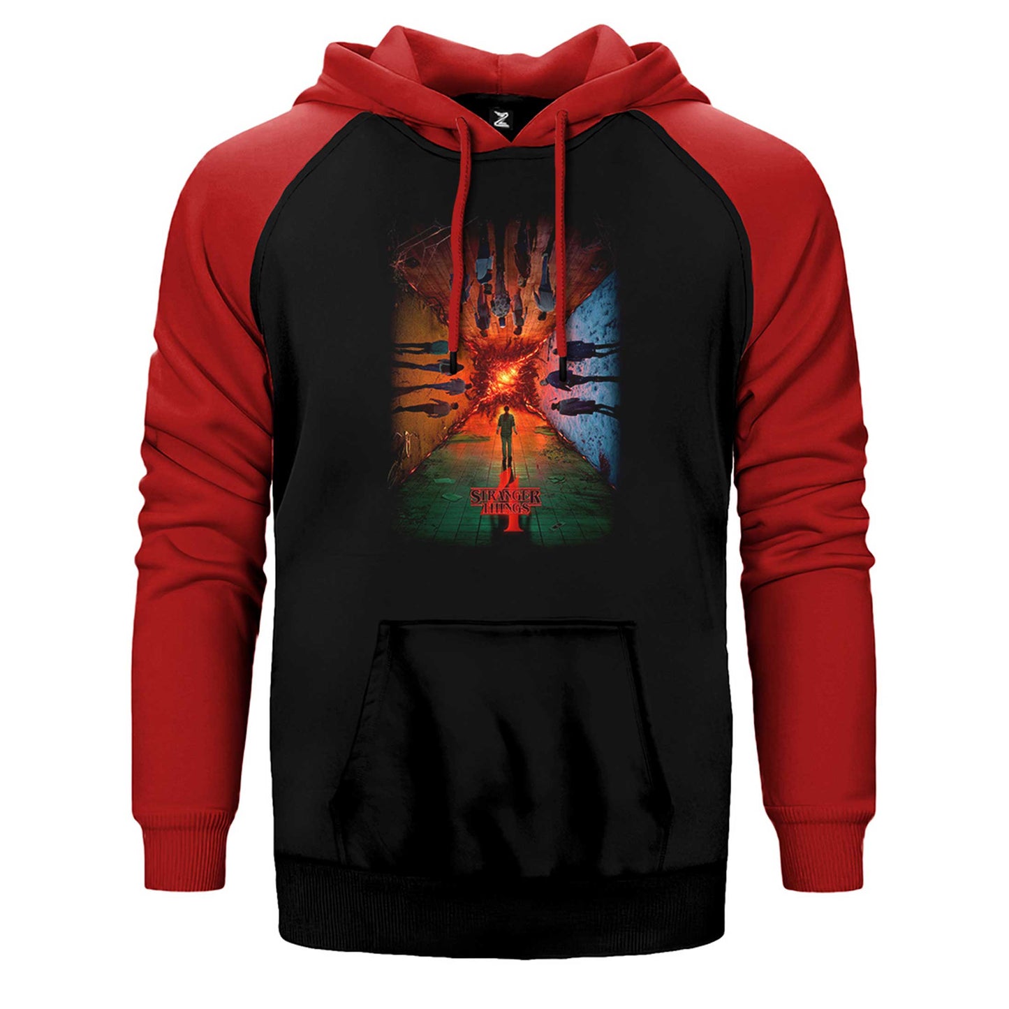 Stranger Things 4 Çift Renk Reglan Kol Sweatshirt / Hoodie