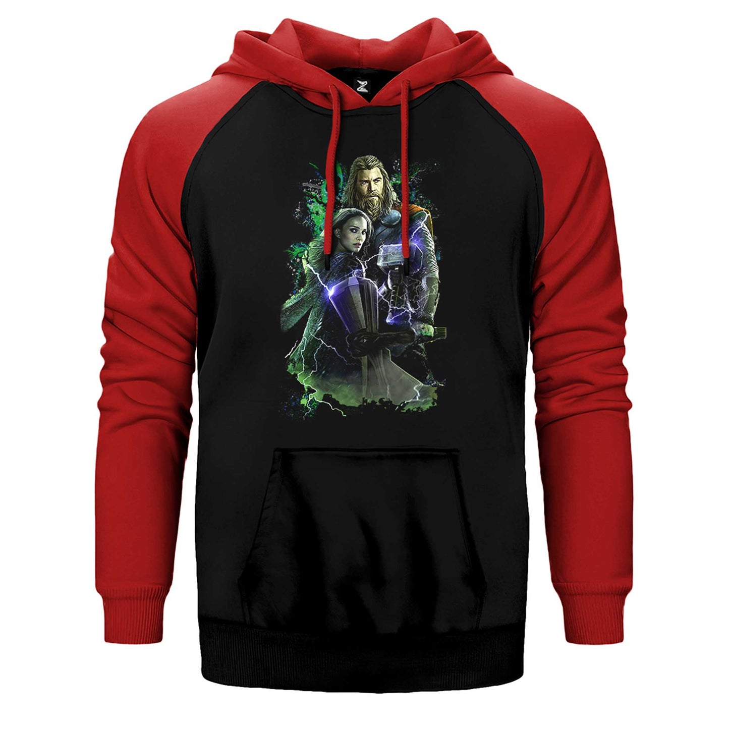 Thor Stained Banner Çift Renk Reglan Kol Sweatshirt / Hoodie