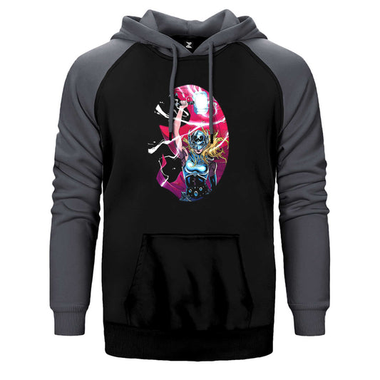 Thor Love And Thunder Jane Foster Mighty Çift Renk Reglan Kol Sweatshirt / Hoodie