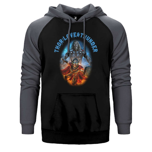 Thor Love And Thunder Jane Foster Banner Çift Renk Reglan Kol Sweatshirt / Hoodie