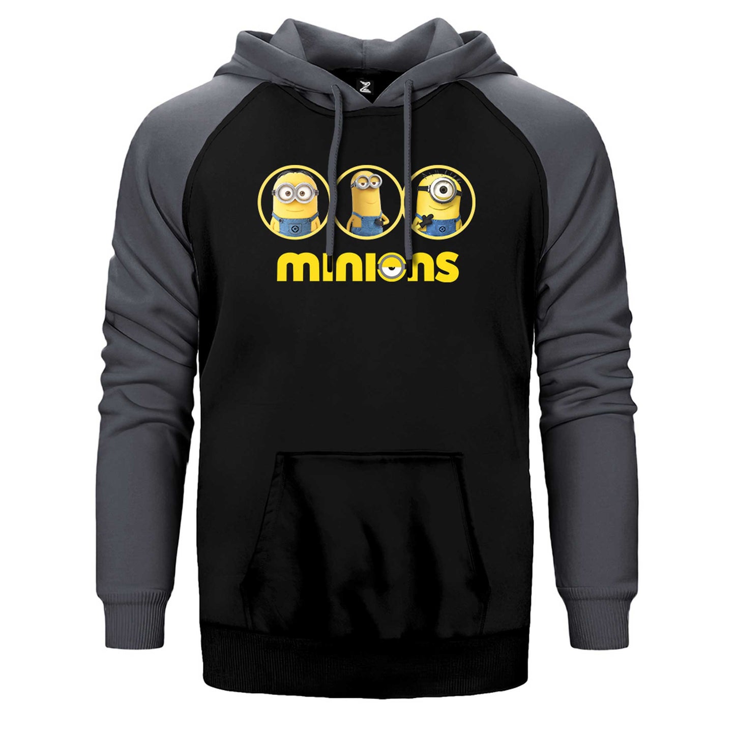 Minions Triple Character Çift Renk Reglan Kol Sweatshirt / Hoodie