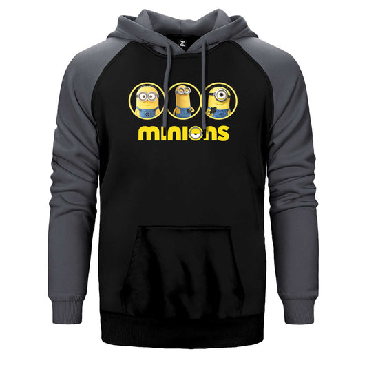Minions Triple Character Çift Renk Reglan Kol Sweatshirt / Hoodie