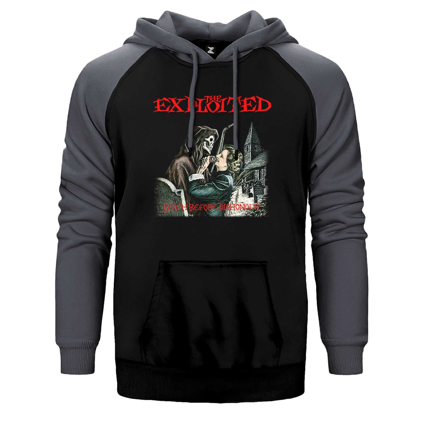 The Exploited Death Before Dishonour Çift Renk Reglan Kol Sweatshirt / Hoodie