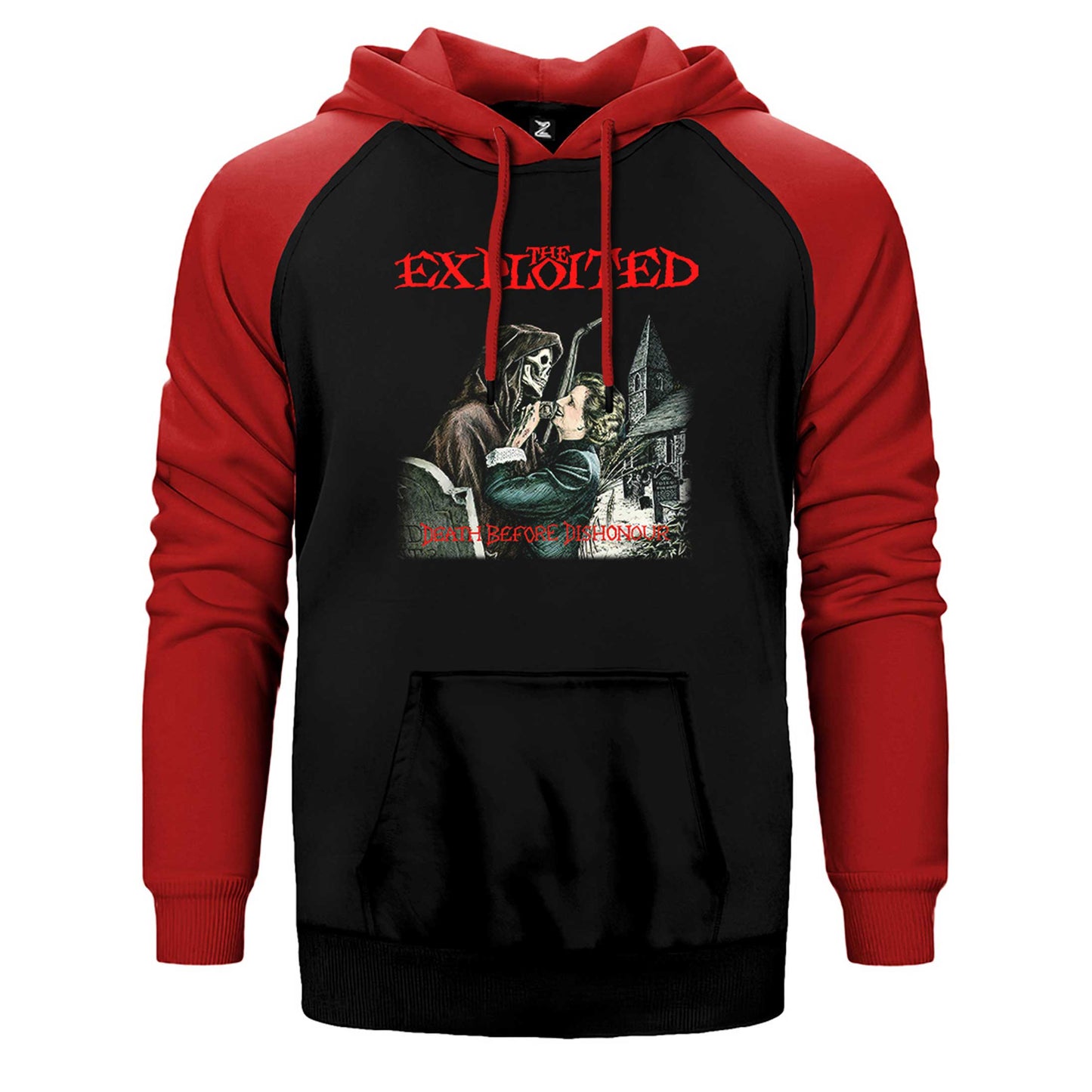 The Exploited Death Before Dishonour Çift Renk Reglan Kol Sweatshirt / Hoodie