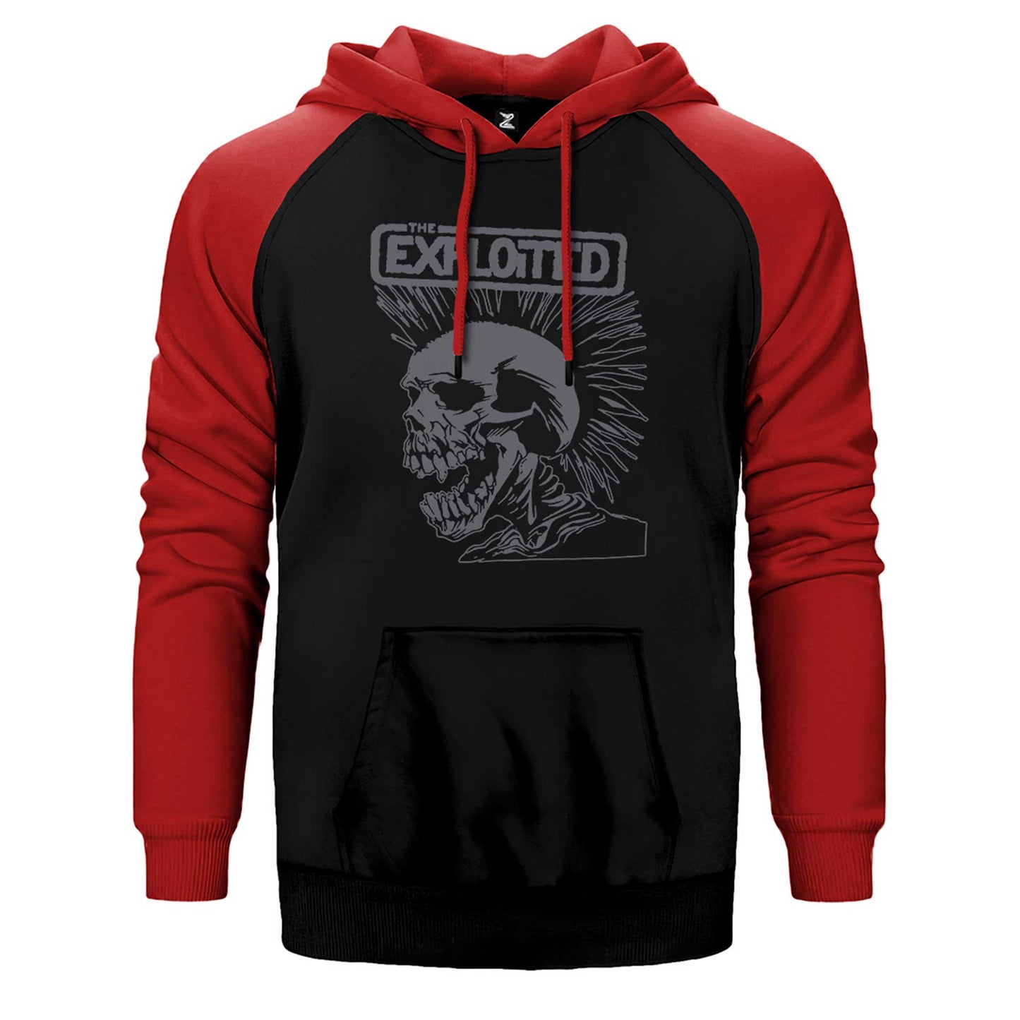 The Exploited Skull Çift Renk Reglan Kol Sweatshirt / Hoodie