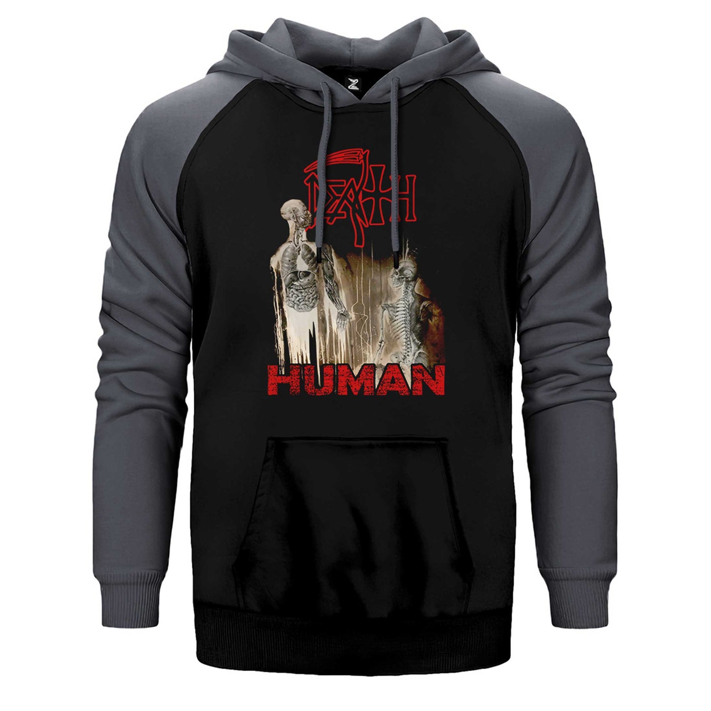 Death Human Çift Renk Reglan Kol Sweatshirt / Hoodie