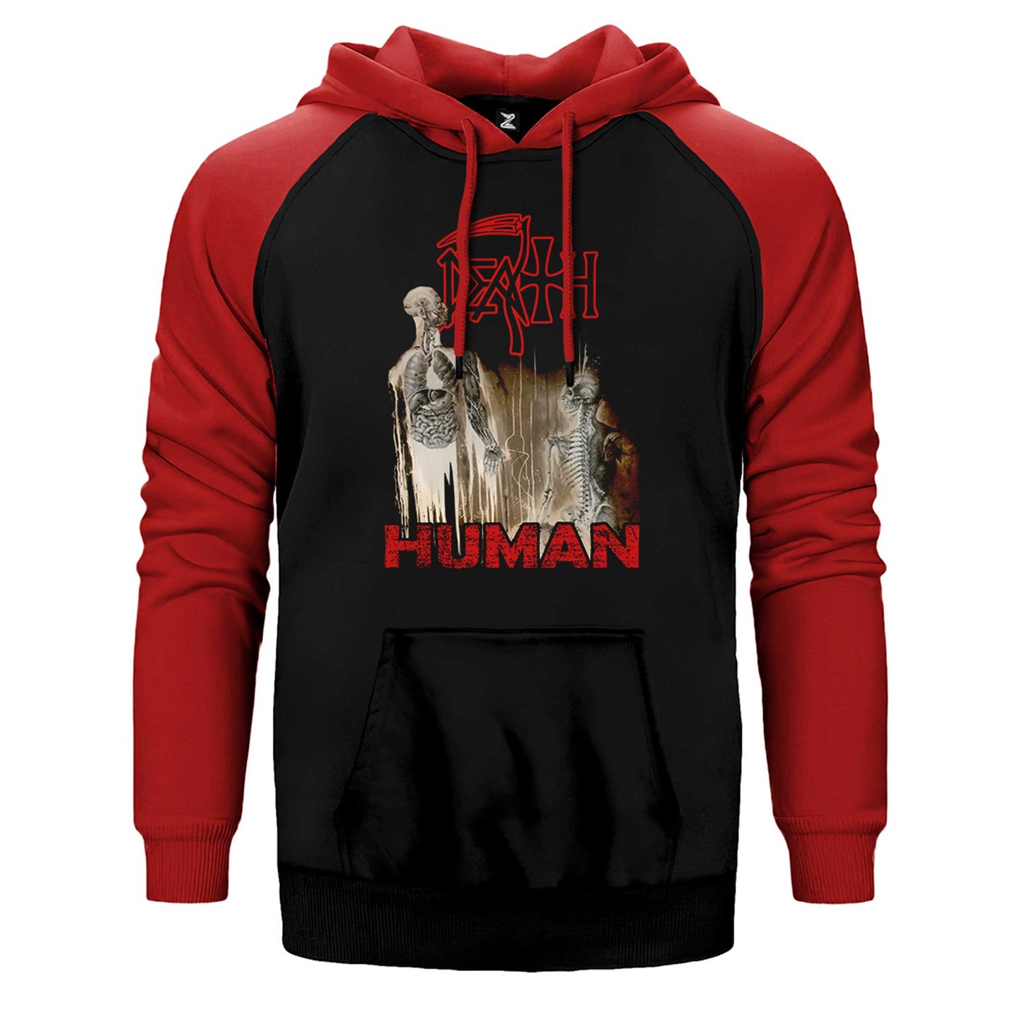 Death Human Çift Renk Reglan Kol Sweatshirt / Hoodie