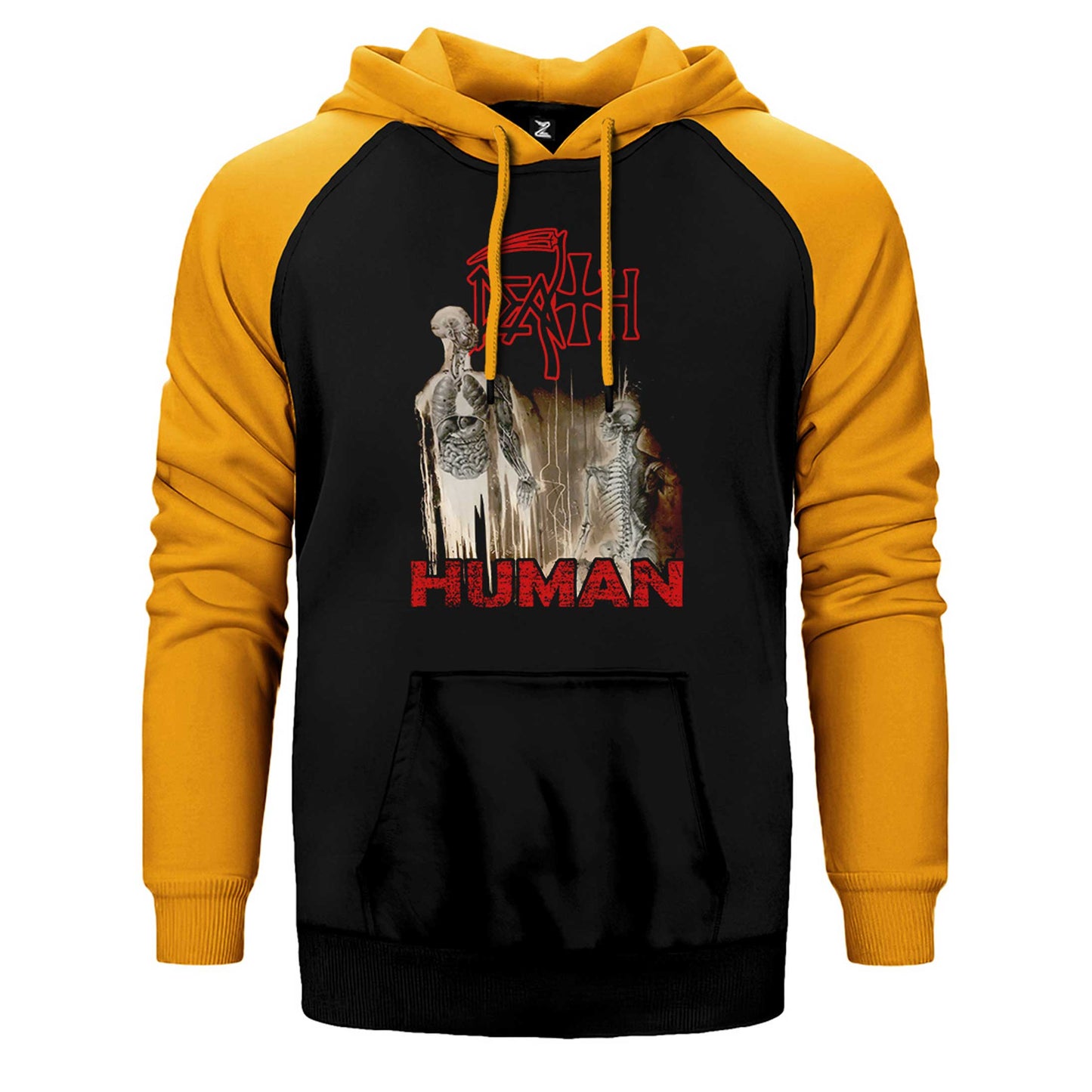 Death Human Çift Renk Reglan Kol Sweatshirt / Hoodie